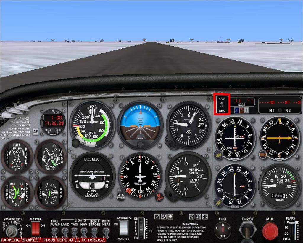 Flight sim 2004, Cessna 172 where is the Nav1/GPS switch? Flight
