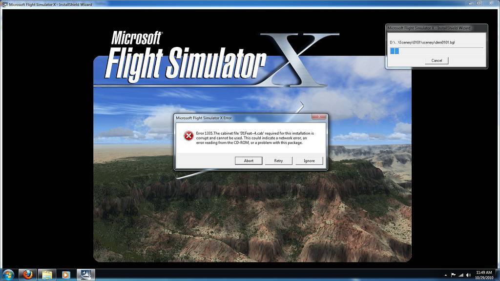 fsx acceleration activation error windows 10